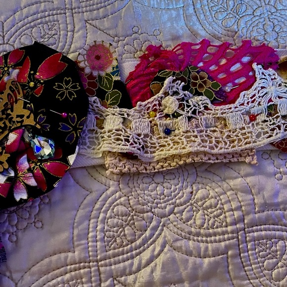 Boho gypsy belts and headbands unique handmade upcycled materials - Picture 3 of 5